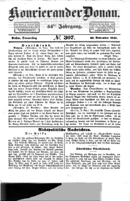 Kourier an der Donau (Donau-Zeitung) Donnerstag 20. November 1845