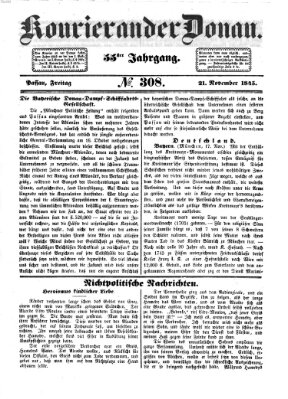 Kourier an der Donau (Donau-Zeitung) Freitag 21. November 1845