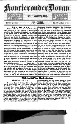 Kourier an der Donau (Donau-Zeitung) Freitag 12. Dezember 1845