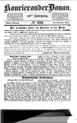 Kourier an der Donau (Donau-Zeitung) Montag 22. Dezember 1845