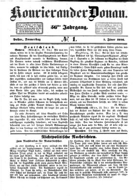 Kourier an der Donau (Donau-Zeitung) Donnerstag 1. Januar 1846