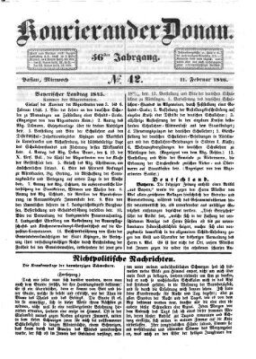 Kourier an der Donau (Donau-Zeitung) Mittwoch 11. Februar 1846