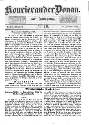 Kourier an der Donau (Donau-Zeitung) Mittwoch 18. Februar 1846