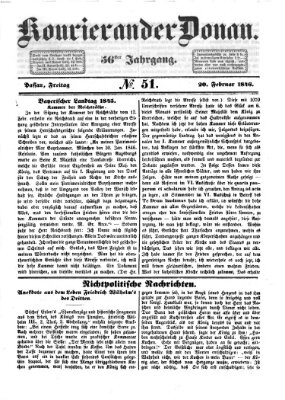 Kourier an der Donau (Donau-Zeitung) Freitag 20. Februar 1846