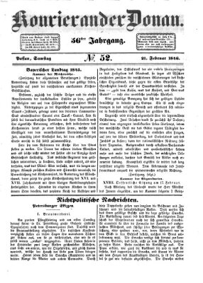 Kourier an der Donau (Donau-Zeitung) Samstag 21. Februar 1846