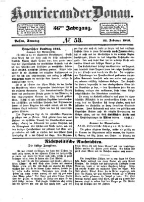 Kourier an der Donau (Donau-Zeitung) Sonntag 22. Februar 1846