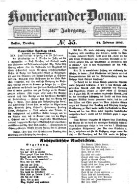 Kourier an der Donau (Donau-Zeitung) Dienstag 24. Februar 1846