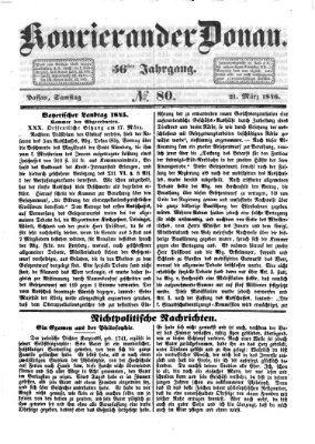 Kourier an der Donau (Donau-Zeitung) Samstag 21. März 1846