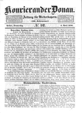 Kourier an der Donau (Donau-Zeitung) Donnerstag 2. April 1846