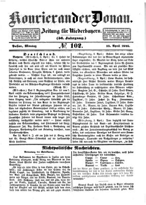 Kourier an der Donau (Donau-Zeitung) Montag 13. April 1846