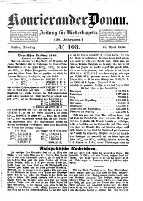 Kourier an der Donau (Donau-Zeitung) Dienstag 14. April 1846