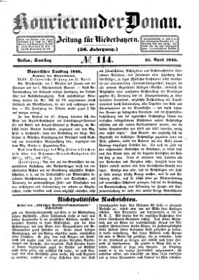 Kourier an der Donau (Donau-Zeitung) Samstag 25. April 1846