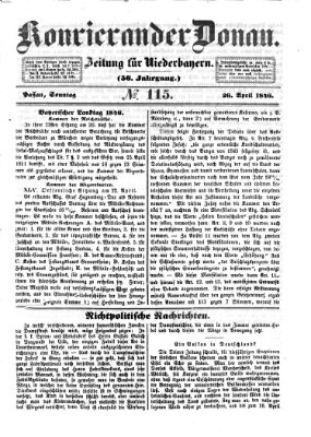 Kourier an der Donau (Donau-Zeitung) Sonntag 26. April 1846