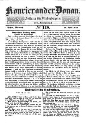 Kourier an der Donau (Donau-Zeitung) Mittwoch 29. April 1846