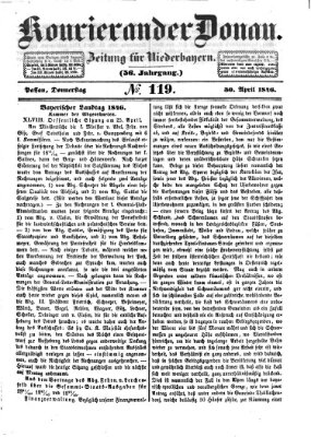 Kourier an der Donau (Donau-Zeitung) Donnerstag 30. April 1846