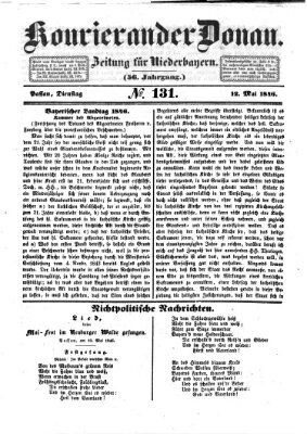 Kourier an der Donau (Donau-Zeitung) Dienstag 12. Mai 1846