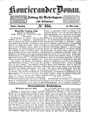 Kourier an der Donau (Donau-Zeitung) Samstag 16. Mai 1846