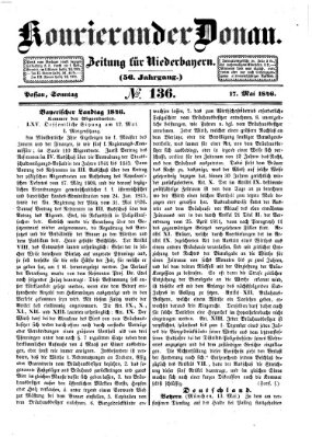 Kourier an der Donau (Donau-Zeitung) Sonntag 17. Mai 1846