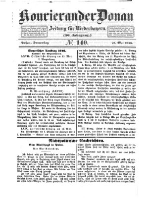 Kourier an der Donau (Donau-Zeitung) Donnerstag 21. Mai 1846