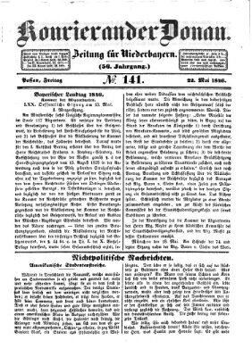 Kourier an der Donau (Donau-Zeitung) Freitag 22. Mai 1846