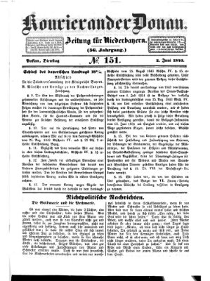 Kourier an der Donau (Donau-Zeitung) Dienstag 2. Juni 1846