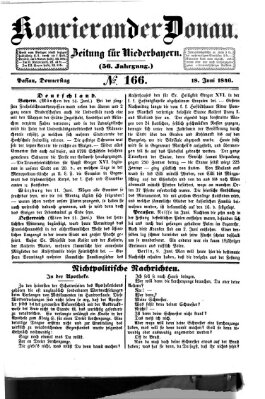 Kourier an der Donau (Donau-Zeitung) Donnerstag 18. Juni 1846