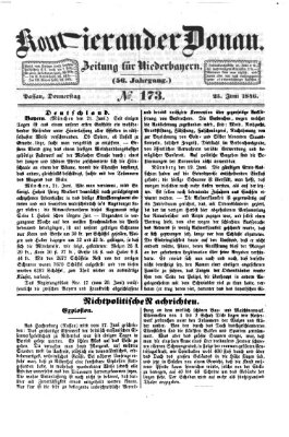 Kourier an der Donau (Donau-Zeitung) Donnerstag 25. Juni 1846