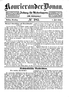 Kourier an der Donau (Donau-Zeitung) Dienstag 7. Juli 1846