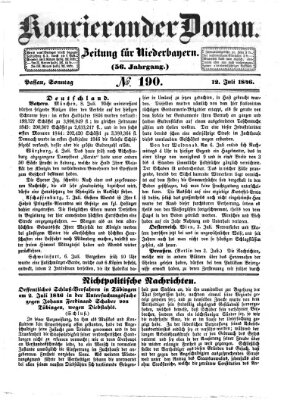 Kourier an der Donau (Donau-Zeitung) Sonntag 12. Juli 1846