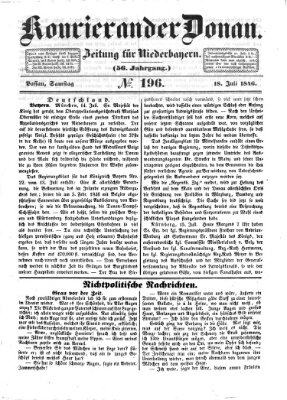 Kourier an der Donau (Donau-Zeitung) Samstag 18. Juli 1846