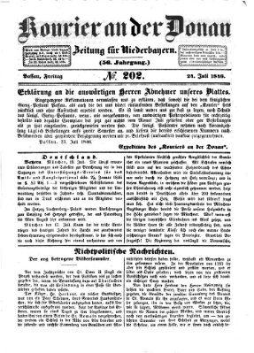 Kourier an der Donau (Donau-Zeitung) Freitag 24. Juli 1846