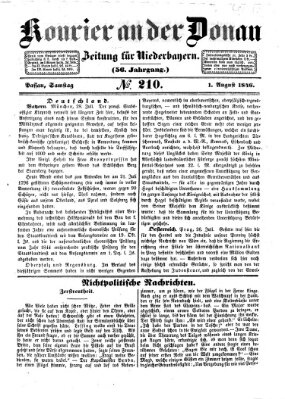 Kourier an der Donau (Donau-Zeitung) Samstag 1. August 1846