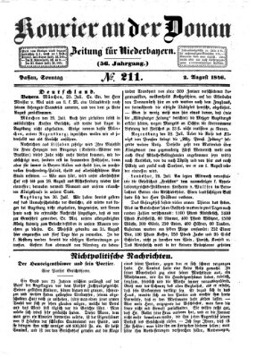 Kourier an der Donau (Donau-Zeitung) Sonntag 2. August 1846