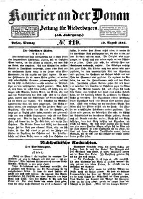 Kourier an der Donau (Donau-Zeitung) Montag 10. August 1846