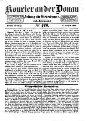 Kourier an der Donau (Donau-Zeitung) Dienstag 11. August 1846