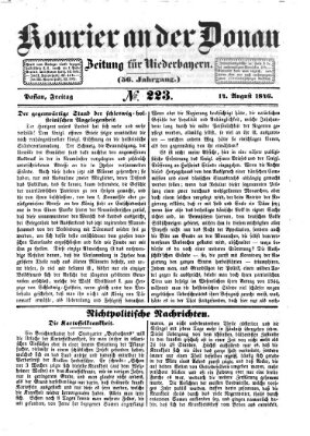 Kourier an der Donau (Donau-Zeitung) Freitag 14. August 1846