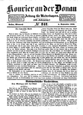 Kourier an der Donau (Donau-Zeitung) Mittwoch 2. September 1846