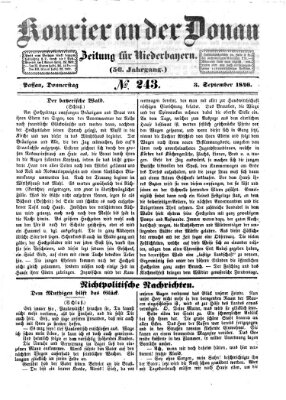 Kourier an der Donau (Donau-Zeitung) Donnerstag 3. September 1846