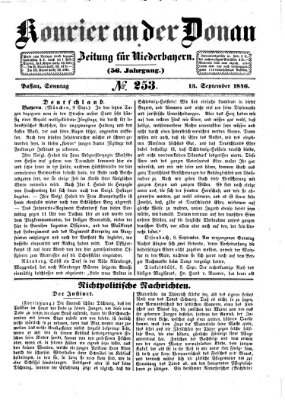 Kourier an der Donau (Donau-Zeitung) Sonntag 13. September 1846