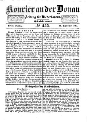 Kourier an der Donau (Donau-Zeitung) Dienstag 15. September 1846