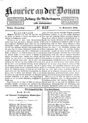 Kourier an der Donau (Donau-Zeitung) Donnerstag 17. September 1846