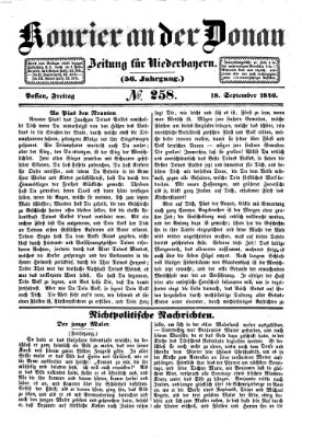 Kourier an der Donau (Donau-Zeitung) Freitag 18. September 1846