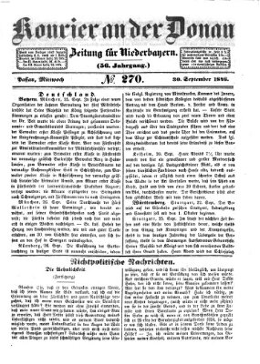 Kourier an der Donau (Donau-Zeitung) Mittwoch 30. September 1846