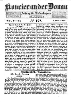 Kourier an der Donau (Donau-Zeitung) Donnerstag 8. Oktober 1846