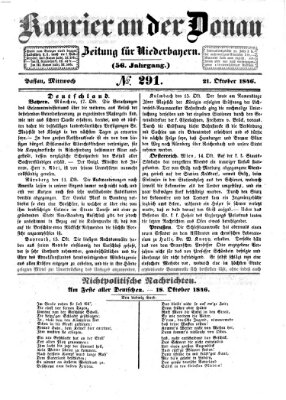 Kourier an der Donau (Donau-Zeitung) Mittwoch 21. Oktober 1846