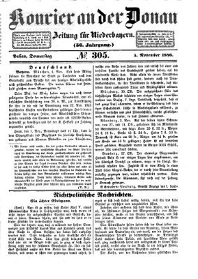 Kourier an der Donau (Donau-Zeitung) Donnerstag 5. November 1846