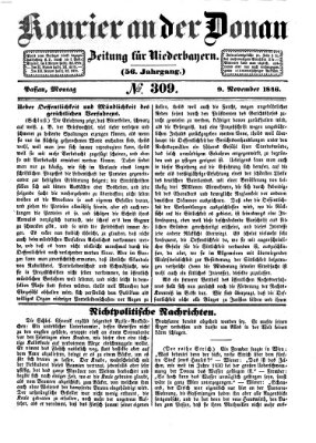 Kourier an der Donau (Donau-Zeitung) Montag 9. November 1846