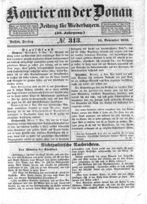 Kourier an der Donau (Donau-Zeitung) Freitag 13. November 1846