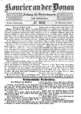 Kourier an der Donau (Donau-Zeitung) Donnerstag 12. November 1846