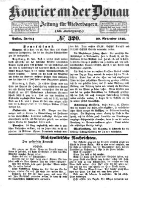 Kourier an der Donau (Donau-Zeitung) Freitag 20. November 1846